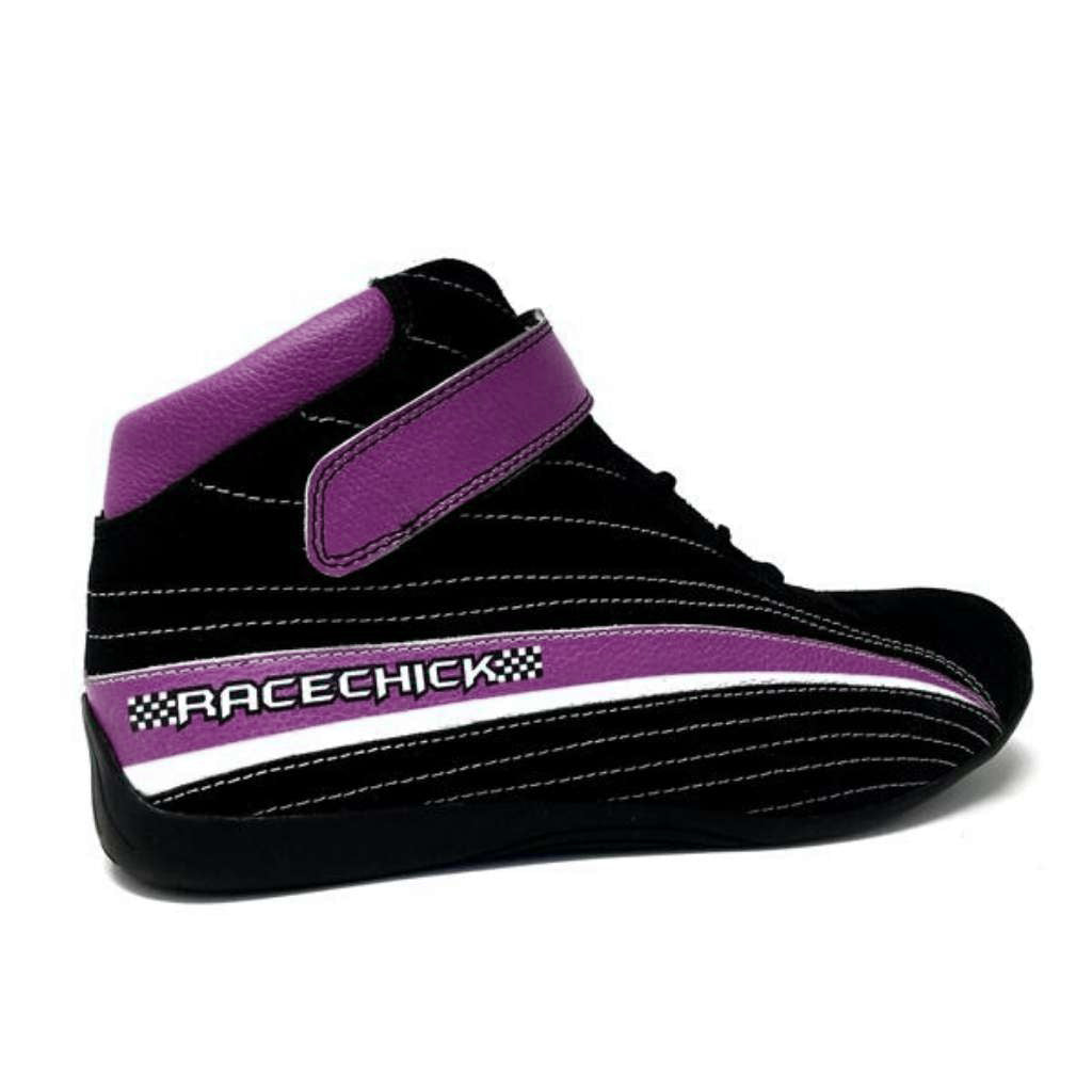 Women’s black and purple SFI rated race racing shoe 