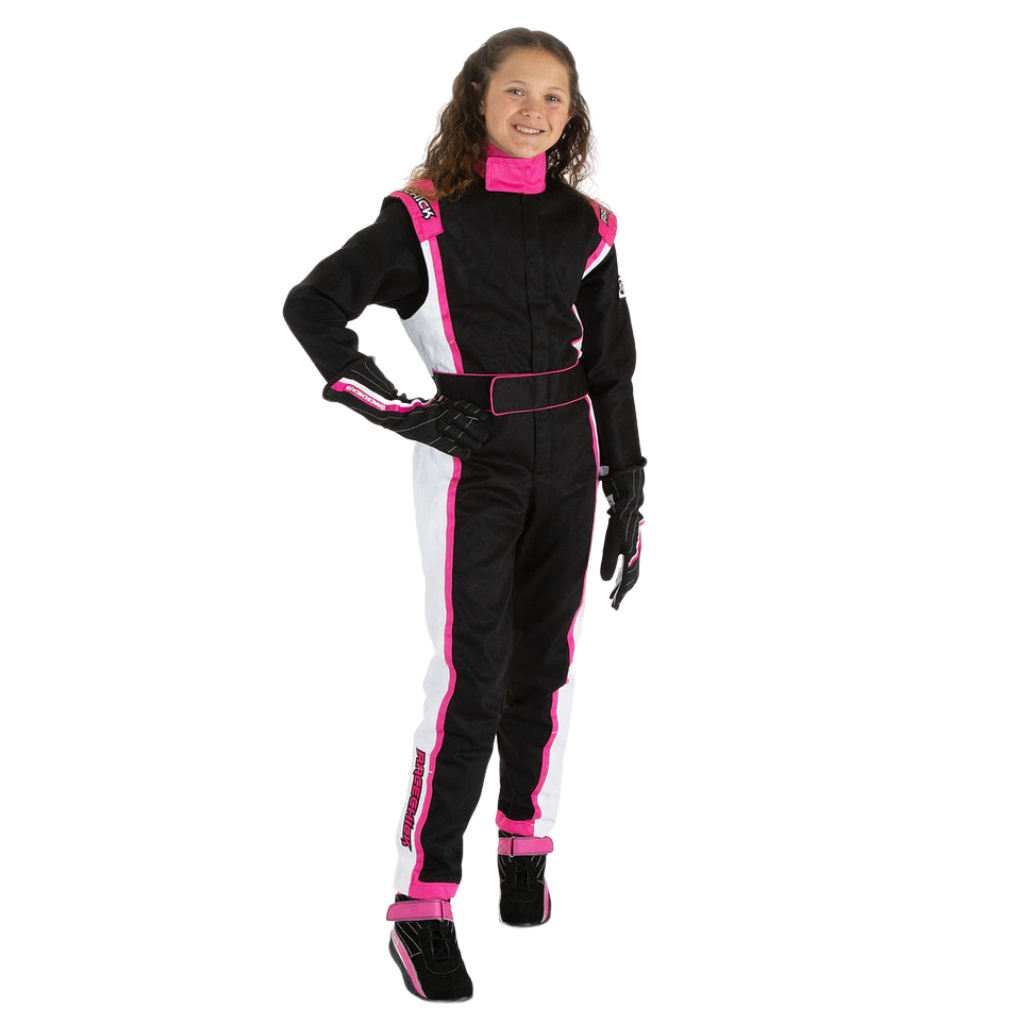 Racechick 'FIERCE' Youth Girls Auto Racing Suit SFI 3.2A/1 (Black/Pink)