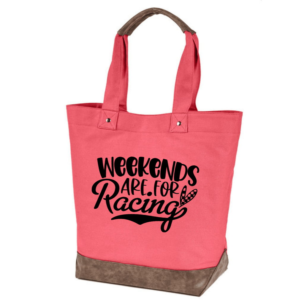 Weekends are for Racing Large Tote Bag